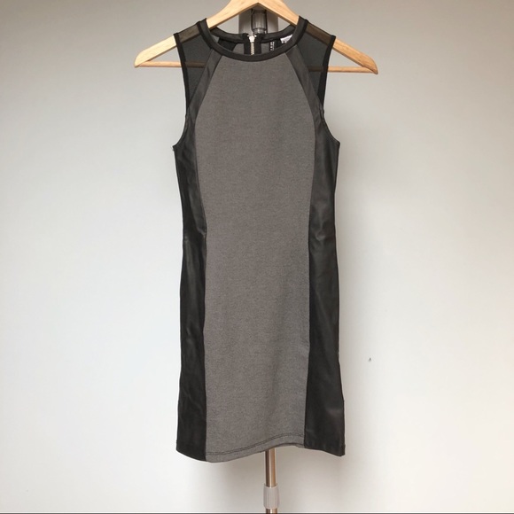 h&m faux leather dress